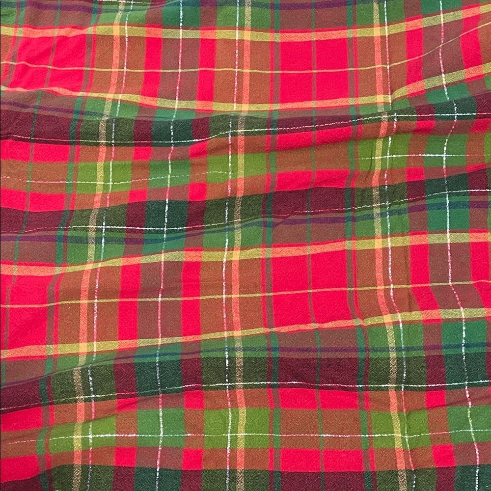Colorful Plaid Round Table Cloth 60”